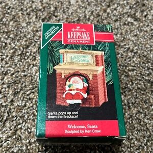 1990 vintage hallmark keepsake ornament “welcome Santa” by Ken Crow